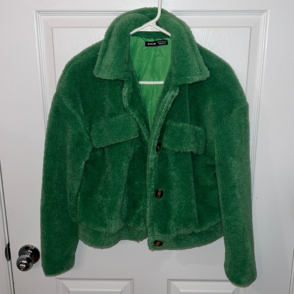 Shein green  fur jacket